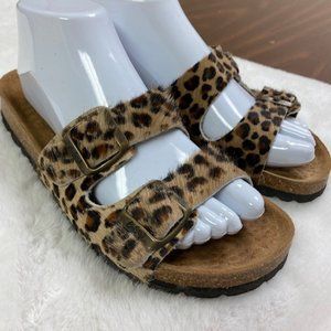 Biostep‎ Leopard Calf Hair Leather Sandals, size 8.5